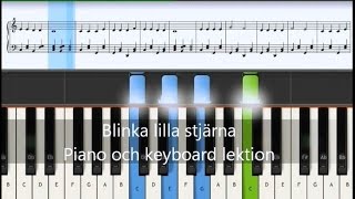 Blinka lilla stjärna piano och keyboard med noter ackord och text [upl. by Ariane]