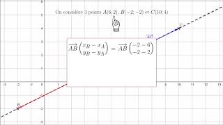 2nde  Déterminer si 3 points sont alignés avec la colinéarité [upl. by Irrab180]