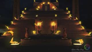 Egyptian tombs pillars coffins lions LED Background 4K [upl. by Eidnarb]