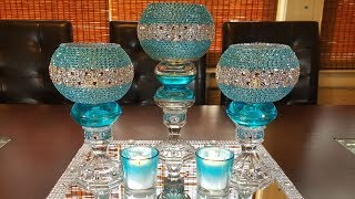 centerpiece ideas DIY glamorous candleholder centerpiece [upl. by Mercado]