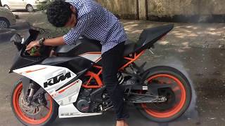 How to do a Burnout on a Bike  Motorcycle  Beginners Lesson  KTM RC 390 [upl. by Cheshire232]