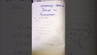 Factorization grade10 Maths with Kanwal quadratic equation exercise 11 maths [upl. by Anal543]