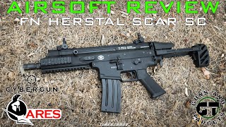 Airsoft Review 183 Cybergun FN Herstal SCARSC ARESCYBERGUN AEG GUNS AND TARGETS FR [upl. by Astrea]