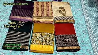 Maheshwari Silk sarees new collection॥ Hand Block Print Sarees॥ 15 May 2024 [upl. by Euphemia970]