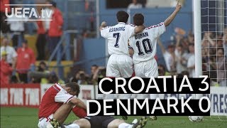 ICONIC ŠUKER CHIP seals CROATIA win over DENMARK at EURO96 [upl. by Delcina]