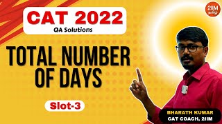 CAT 2022 Slot 3  Total Number of Days  2IIM CAT Tamil Prep [upl. by Sacks308]