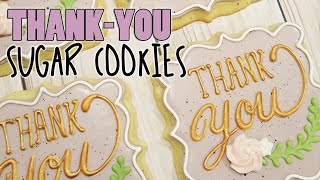 Lettering Techniques  ThankYou Plaque Decorated Sugar Cookies on Kookievision [upl. by Waterman]