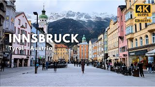 Innsbruck City 4K Walking Tour  Tirol Austria [upl. by Shanleigh]