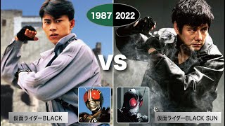 仮面ライダーBLACK 新旧比較 【1987放送の仮面ライダーBLACKと2022年配信の仮面ライダーBLACK SUN】 [upl. by Nagrom]