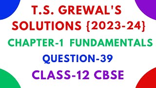 Accounting for Partnership Firms  Fundamentals  Class 12  Accounts  Chapter 1  TS Grewal Q 39 [upl. by Yee]