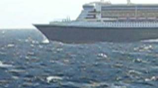 Queen Mary 2 crossing the Atlantic as seen from the QE2 [upl. by Yalonda]