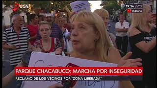 Parque Chacabuco marcha por inseguridad [upl. by Anahsirk]