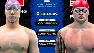 World Aquatics Swimming World Cup series 100m Breaststroke  Haiyang Qin v Adam Peaty 6 Oct 2023 [upl. by Ailey620]