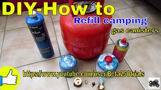 DIYHow to refill camping gas canister [upl. by Sokem]