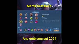 Martis best build and emblems set 2024 mlbb martis bestbuild emblems [upl. by Gould]