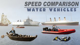 Water Vehicles Speed Comparison  Speed of Water Machines 3D Comparison [upl. by Ellene]