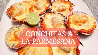 CONCHITAS A LA PARMESANA  Receta con pocos ingredientes🇵🇪 [upl. by Anippesuig]