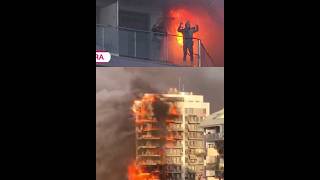 Incendio devora un edificio en Campanar Valencia valencia españa noticias viral incendio [upl. by Einnoc734]