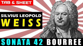 TABSheet Sonata 42 Dresden Suite 14 Bourree by Silvius Leopold Weiss PDF  Guitar Pro  MIDI [upl. by Kelson]