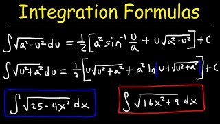 Integration Formulas For Trig Substitution [upl. by Gayn]