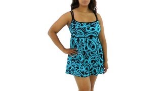 Longitude Steamy Plus Size Empire Swimdress  SwimOutletcom [upl. by Atnwahs]