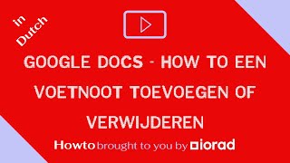 Google Docs  How to add or remove a footnote  Een voetnoot toevoegen of verwijderen  in Dutch [upl. by Mota]