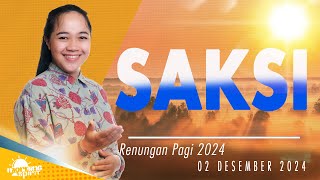 Renungan Pagi Hari Ini SAKSI [upl. by Erelia172]