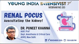 RENAL POCUS quotULTRASONOGRAPHY  DR PUNEET KHANNA AIIMS ND Author of popular books on US ECHO [upl. by Irabaj528]