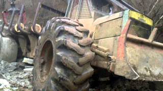 Timberjack 230 forwarder in mud Hungary 2 [upl. by Neelram133]