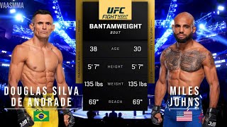 DOUGLAS SILVA DE ANDRADE VS MILES JOHNS FULL FIGHT UFC VEGAS 93 [upl. by Uriiah217]