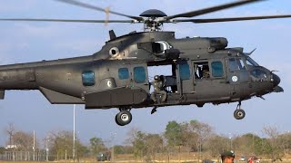 Big Helicopter Brazilian Army EC725 Engine Startup and Takeoff Video [upl. by Scibert]