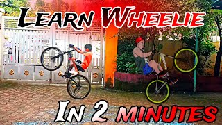 Wheelie kaise karen in😱 2 Minutes Easy Cycle Stunt Tutorial [upl. by Richey]