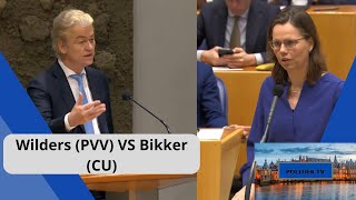 Wilders PVV VS Bikker CU quotHoe het kabinet ook heet de PVV MOET in een KABINET komenquot [upl. by Carla30]