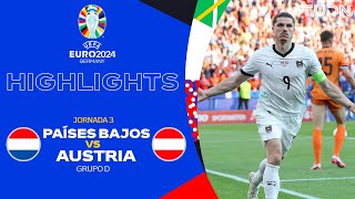 HIGHLIGHTS  Países Bajos vs Austria  UEFA EURO 2024  J3  TUDN [upl. by Lekcim]