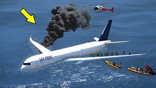 Passenger Airplane Emergency Landing on Water After Engine Gears Totally Failed GTA5 [upl. by Eaver]