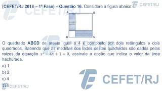 CEFET  RJ  2018  1ª Fase  Questão 16 – Matemática [upl. by Sidnala]