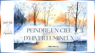 Aquarelle  comment peindre un ciel dhiver lumineux [upl. by Pierre]