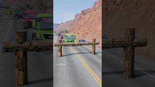 Mixed trucks vs log trap crash part694 shortvideo beamngdrive shorts india usa truck [upl. by Amri45]