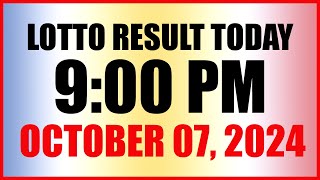 Lotto Result Today 9pm Draw October 7 2024 Swertres Ez2 Pcso [upl. by Ahsenak]