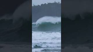 18 Foot Waves In Tofino Canada During Winter Storm [upl. by Atinar]