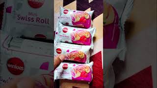 Winkies mini swiss roll strawberry flavour winkies swissroll cake [upl. by Nnaarat520]