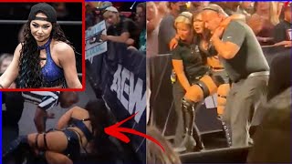 😱 Writhing in Pain Skye Blue Suffers Ankle Injury 🔴 on 720 AEW Collision Match Stopped Early [upl. by Artinad]