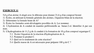 Les alcènes Exercice 1 [upl. by Novanod]