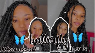 Distressed Butterfly Locs  Mini Tutorial 🦋 [upl. by Kasey]