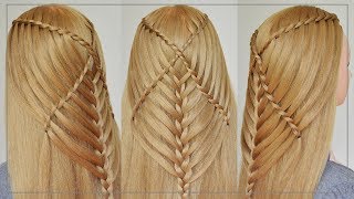 PEINADOS FACILES y RAPIDOS  Semirecogidos con Trenzas para Cabello Largo [upl. by Nywde]