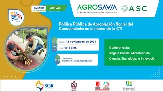 Ponencia Política Pública de Apropiación Social del Conocimiento en el marco de la CTI [upl. by Acinat516]