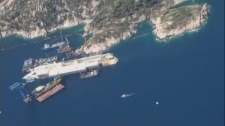 Costa Concordia Rare aerial footage of the stricken liner [upl. by Lancey]