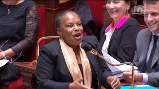 Taubira à Ciotti quotJe vous obsède avec une constance qui appelle ladmirationquot [upl. by Nashbar133]