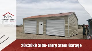 20x31x9 Side Entry Metal Garage [upl. by Otanutrof]