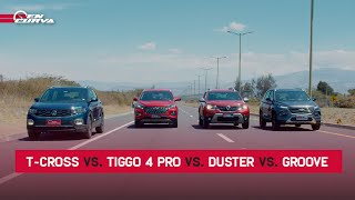 COMPARATIVA CON EL CHERY TIGGO 4 PRO RENAULT DUSTER VOLKSWAGEN TCROSS Y CHEVROLET GROOVE  REVIEW [upl. by Bhayani]